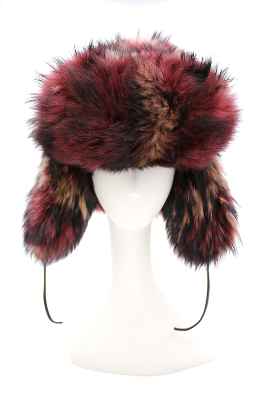 Fur Trapper Hat | Cranberry Camo | Made to Order