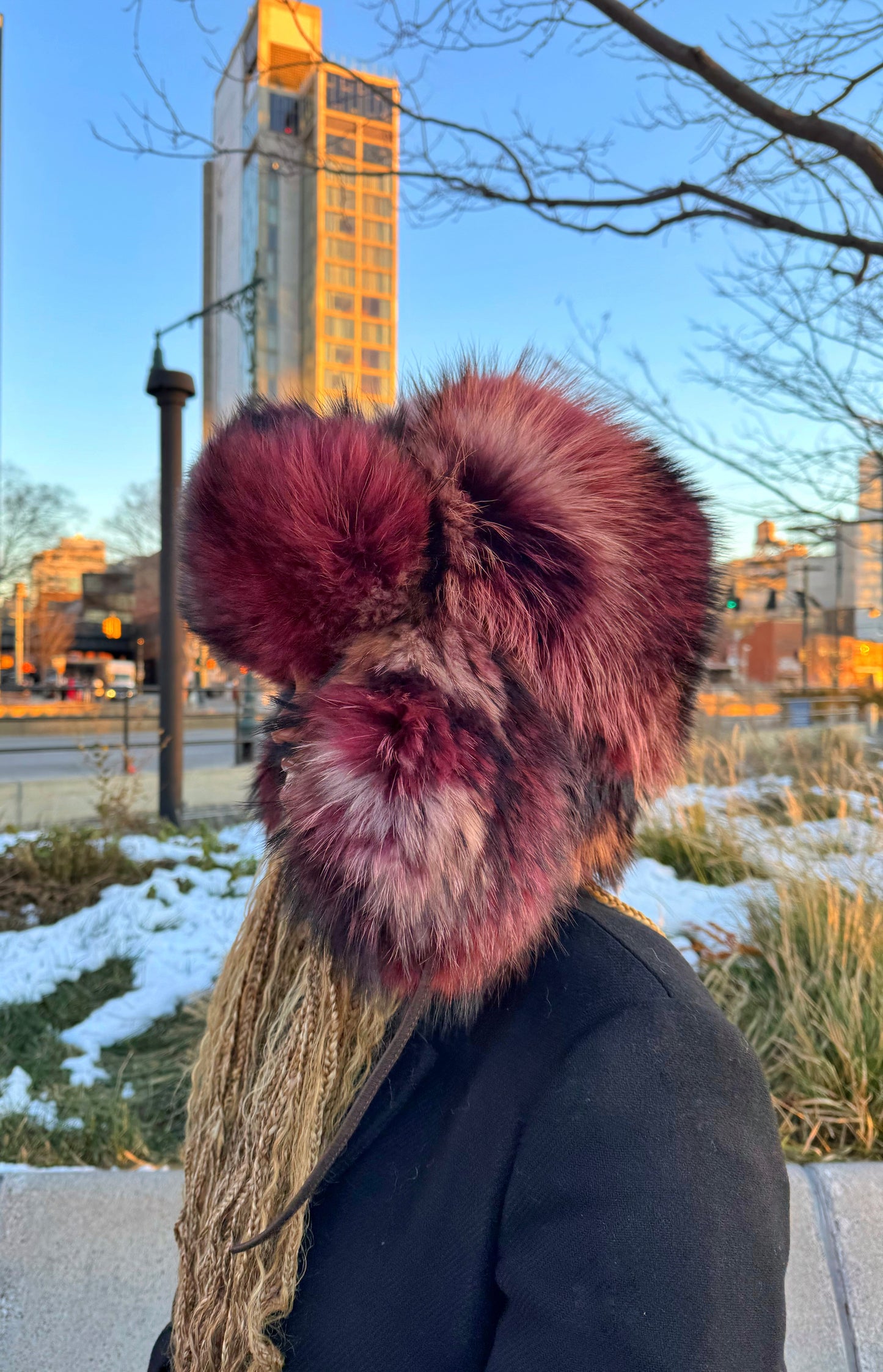 Fur Trapper Hat | Cranberry Camo | Made to Order